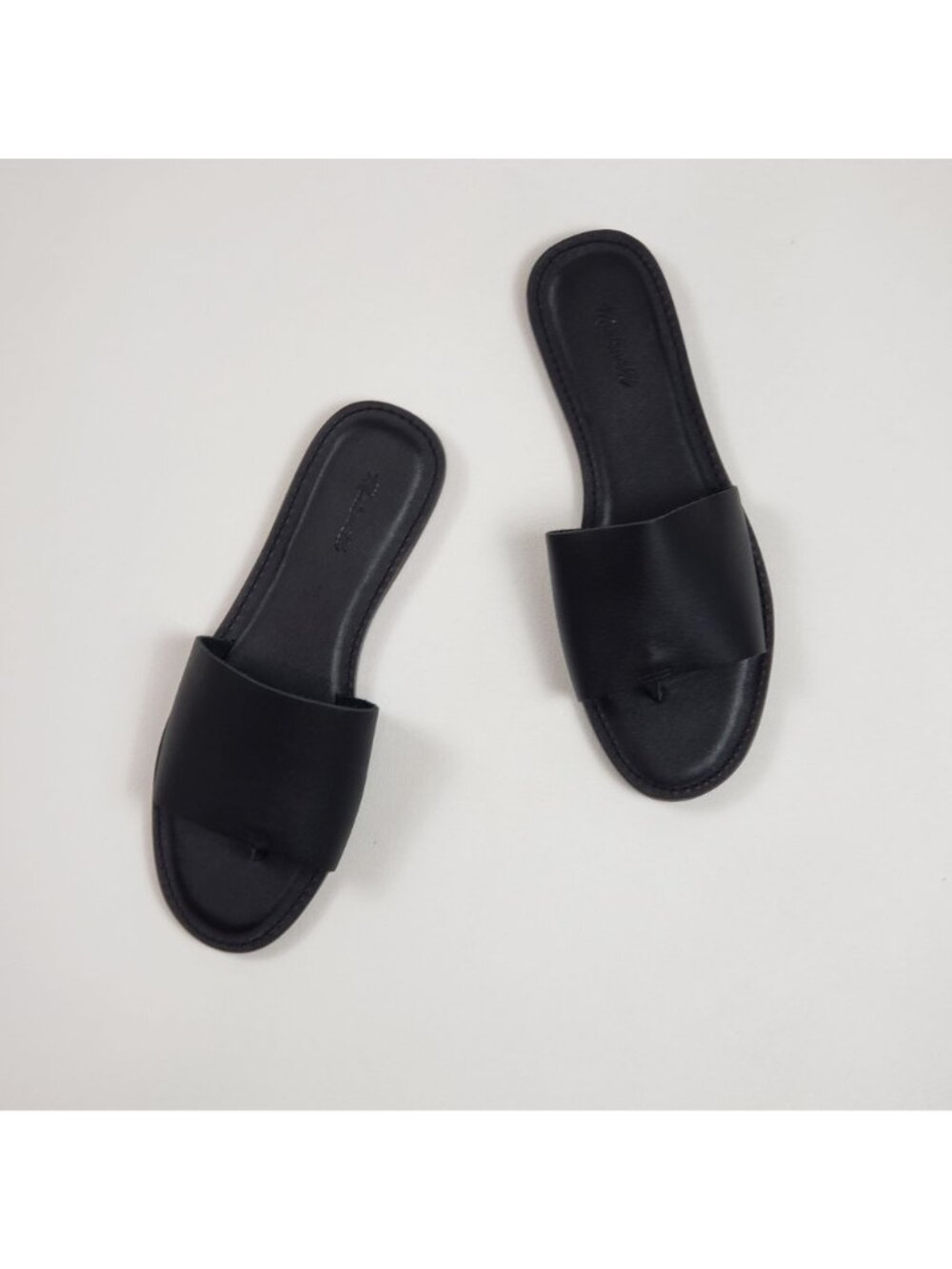 Madewell The Boardwalk Post Slide Sandal Women’s 7M Black Leather Summer - Picture 11 of 16
